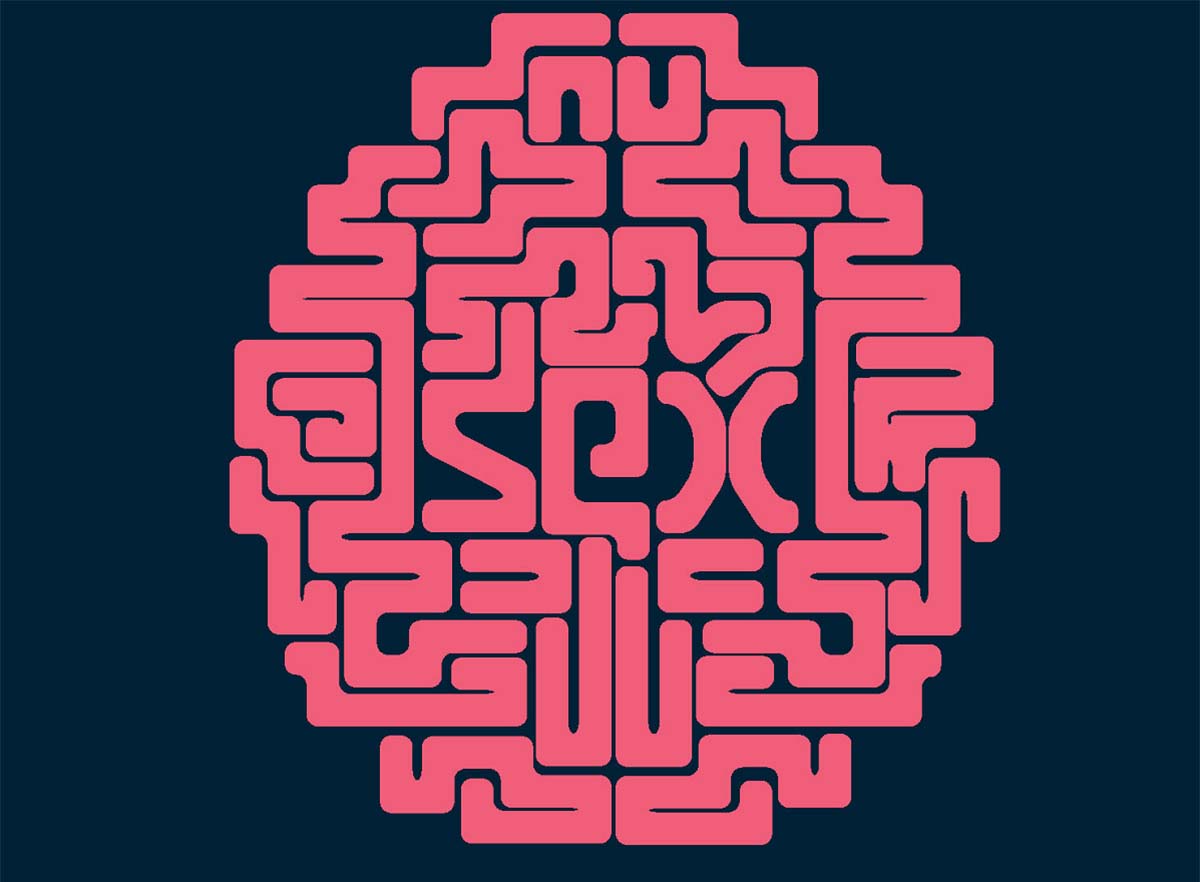 A brain with the word 'sex' in the middle