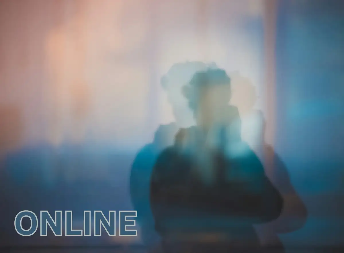abstract figure of person split into three parts