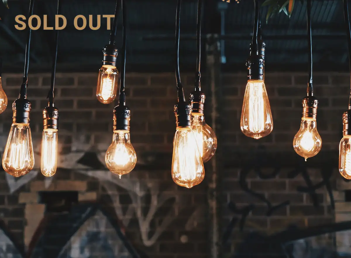 lightbulbs symbolising clinical ideas with the words SOLD OUT